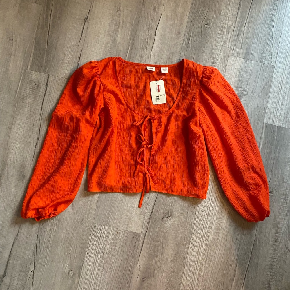 Levi’s Women’s Embry Tie Blouse Size XL - Picture 4 of 8
